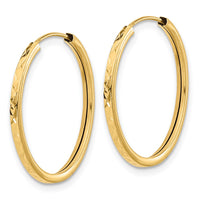 Load image into Gallery viewer, 14K Diamond-cut Endless Hoop Earrings
