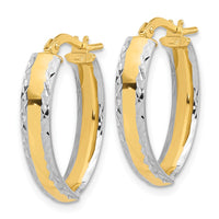 Load image into Gallery viewer, 14K and White Rhodium Polished and Diamond-cut In/Out Hoop Earring

