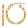 14K Polished and Textured Hoop Earrings