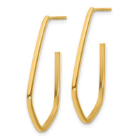 Load image into Gallery viewer, 14K Polished Geometric Shaped J-Hoop Post Earrings
