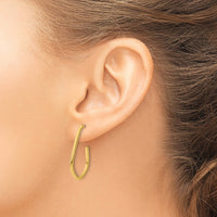 Load image into Gallery viewer, 14K Polished Geometric Shaped J-Hoop Post Earrings

