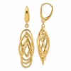 14K Polished and Textured Ovals Dangle Earrings