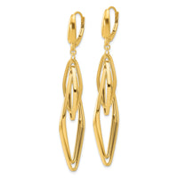 Load image into Gallery viewer, 14K Polished Diamond Shaped Dangle Earrings
