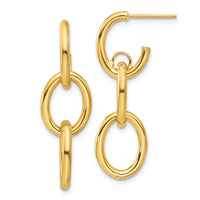 Load image into Gallery viewer, 14K Polished Double Round Dangle Post Earrings
