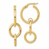 14K Polished Double Round Hoop Earrings