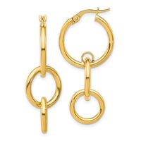 Load image into Gallery viewer, 14K Polished Double Round Hoop Earrings
