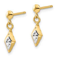 Load image into Gallery viewer, 14K and White Rhodium Polished Post Dangle Earrings
