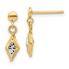 14K and White Rhodium Polished Post Dangle Earrings