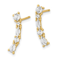 Load image into Gallery viewer, 14K and White Rhodium Polished and Diamond-cut Post Earrings
