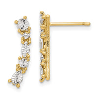 Load image into Gallery viewer, 14K and White Rhodium Polished and Diamond-cut Post Earrings
