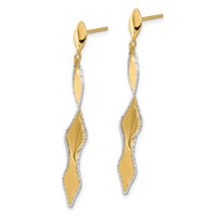 Load image into Gallery viewer, 14K and White Rhodium Polished and Satin Post Dangle Earrings
