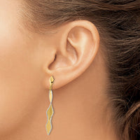 Load image into Gallery viewer, 14K and White Rhodium Polished and Satin Post Dangle Earrings
