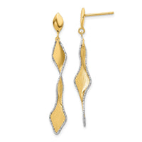 Load image into Gallery viewer, 14K and White Rhodium Polished and Satin Post Dangle Earrings

