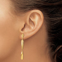 Load image into Gallery viewer, 14K Polished and Textured Post Dangle Earrings
