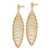 Load image into Gallery viewer, 14K Polished and Textured Post Dangle Earrings
