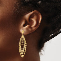 Load image into Gallery viewer, 14K Polished and Textured Post Dangle Earrings
