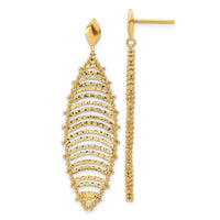 Load image into Gallery viewer, 14K Polished and Textured Post Dangle Earrings
