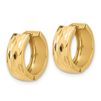 Load image into Gallery viewer, 14K Diamond-Cut Hinged Huggie Earrings
