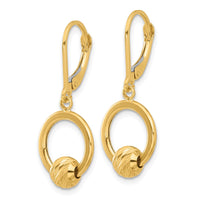 Load image into Gallery viewer, 14K Polished and Diamond-cut Beads Leverback Earrings
