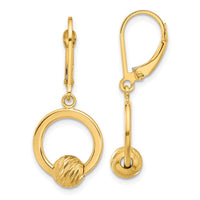 Load image into Gallery viewer, 14K Polished and Diamond-cut Beads Leverback Earrings
