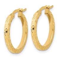 Load image into Gallery viewer, 14K Diamond-cut Hoop Earrings
