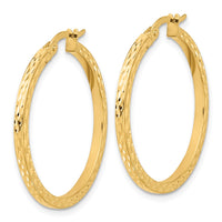 Load image into Gallery viewer, 14K Diamond-cut Hoop Earrings
