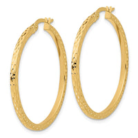 Load image into Gallery viewer, 14K Diamond-cut Hoop Earrings
