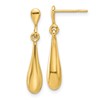 14K Polished Teardrop Post Dangle Earrings