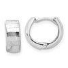 14K White Gold Polished and Diamond-cut Huggie Hoop Earrings