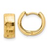 14K Polished and Diamond-cut Huggie Hoop Earrings