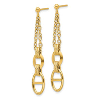 Load image into Gallery viewer, 14K Polished and Textured Dangle Post Earrings
