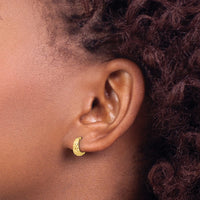 Load image into Gallery viewer, 14K Polished and Diamond-cut Huggie Hoop Earrings
