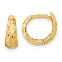 Load image into Gallery viewer, 14K Polished and Diamond-cut Huggie Hoop Earrings
