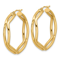 Load image into Gallery viewer, 14K Polished Geometric Hoop Earrings
