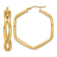 Load image into Gallery viewer, 14K Polished Geometric Hoop Earrings
