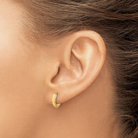 Load image into Gallery viewer, 14K Polished and Diamond-cut Huggie Hoop Earrings
