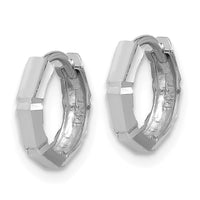 Load image into Gallery viewer, 14K  White Gold Polished/Diamond-cut Huggie Hoop Earrings
