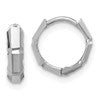 14K  White Gold Polished/Diamond-cut Huggie Hoop Earrings