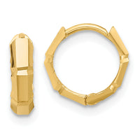 Load image into Gallery viewer, 14K Polished and Diamond-cut Huggie Hoop Earrings
