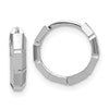 14K White Gold Polished/Diamond-cut Huggie Hoop Earrings