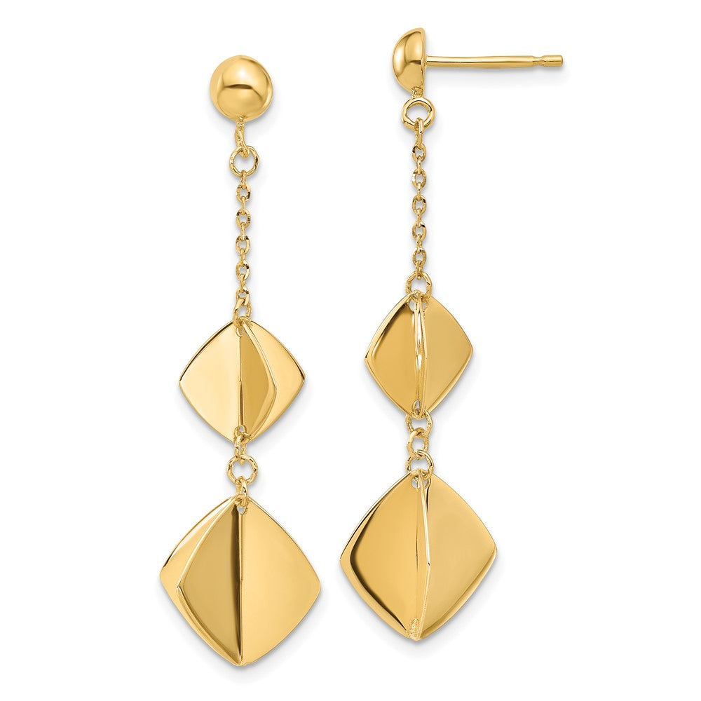 14K Polished Fancy Dangle Post Earrings