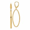 14K Polished Oval Dangle Leverback Earrings