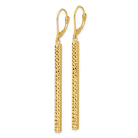 Load image into Gallery viewer, 14K Polished and Diamond-cut Bar Dangle Leverback Earrings
