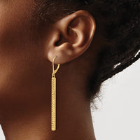 Load image into Gallery viewer, 14K Polished and Diamond-cut Bar Dangle Leverback Earrings
