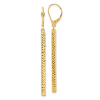 Load image into Gallery viewer, 14K Polished and Diamond-cut Bar Dangle Leverback Earrings

