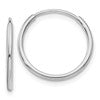14k White Gold Polished Endless Tube Hoop Earrings