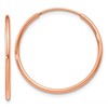 14k Rose Gold 1.00mm Polished Endless Hoop Earrings