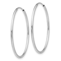 Load image into Gallery viewer, 14k White Gold 1.00mm Polished Endless Tube Hoop Earrings

