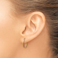 Load image into Gallery viewer, 14k 1.0mm Diamond-cut Endless Hoop Earring
