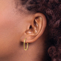 Load image into Gallery viewer, 14k 1.0mm Diamond-cut Endless Hoop Earring
